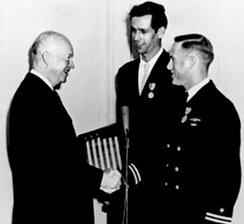 President-Eisenhower-Capt-Don-Walsh-Jacques-Piccard